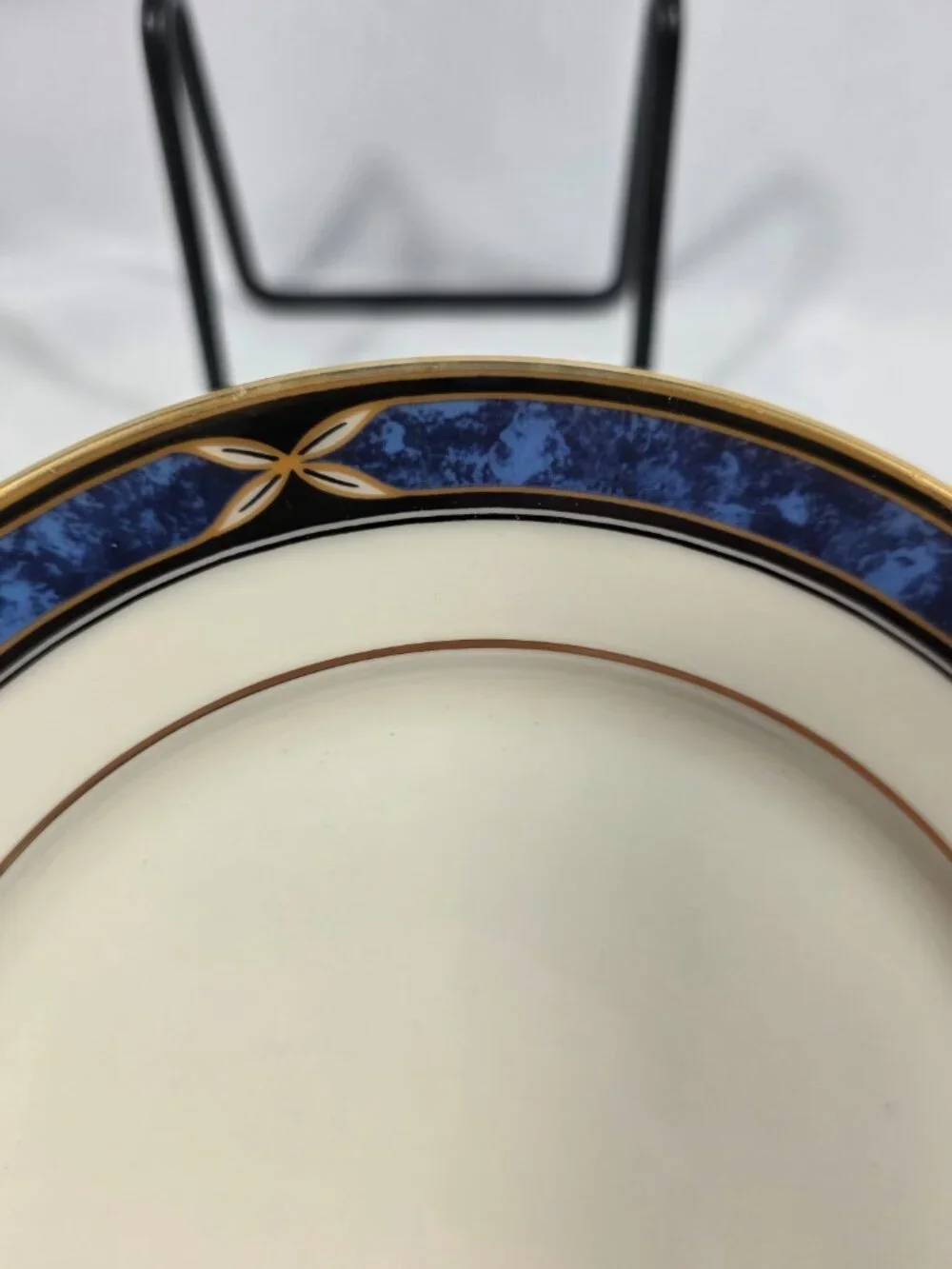 Lenox Mountain View American Home Bread Plate Blue Marble Rim